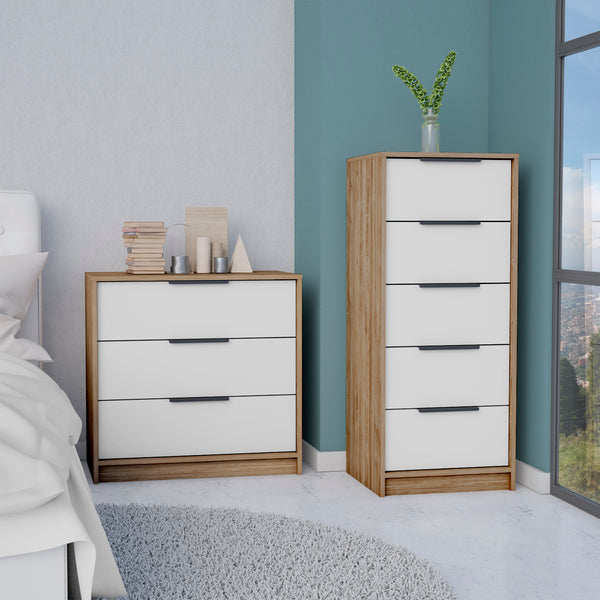 Aniston 2 piece bedroom set, white / pine