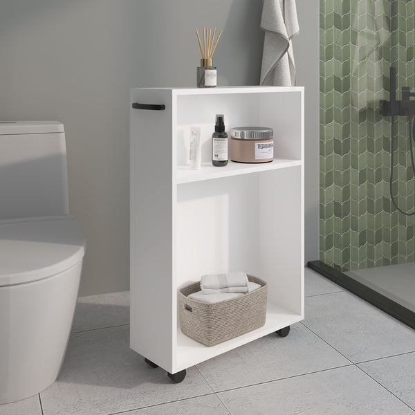 Wiley Storage Cart With Casters, Multipurpose Organizer with Open Shelves And Compact Design