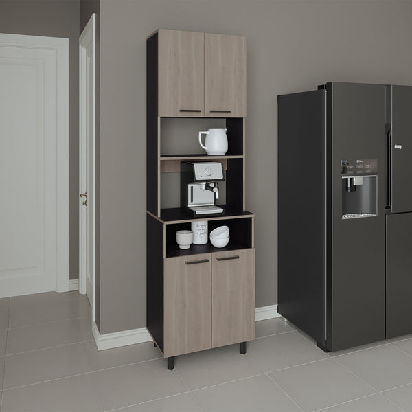 Otomo Pantry Cabinet, With 5 Shelves And 4 Doors