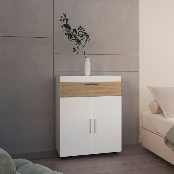 Belton Shoe Rack With Double Doors And Interior Shelves, Freestanding Footwear Storage Cabinet