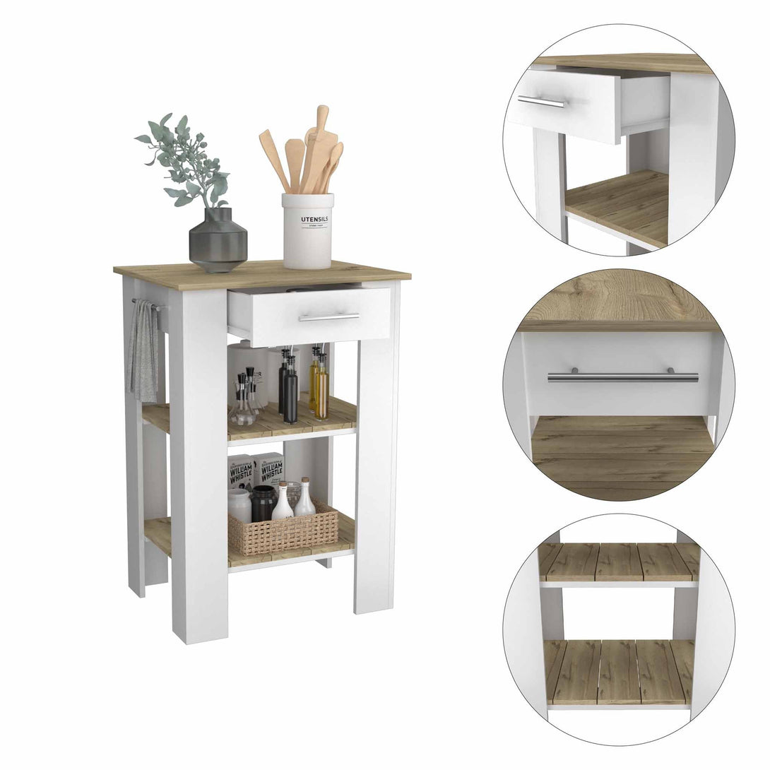 White Brooklyn Kitchen Island FM