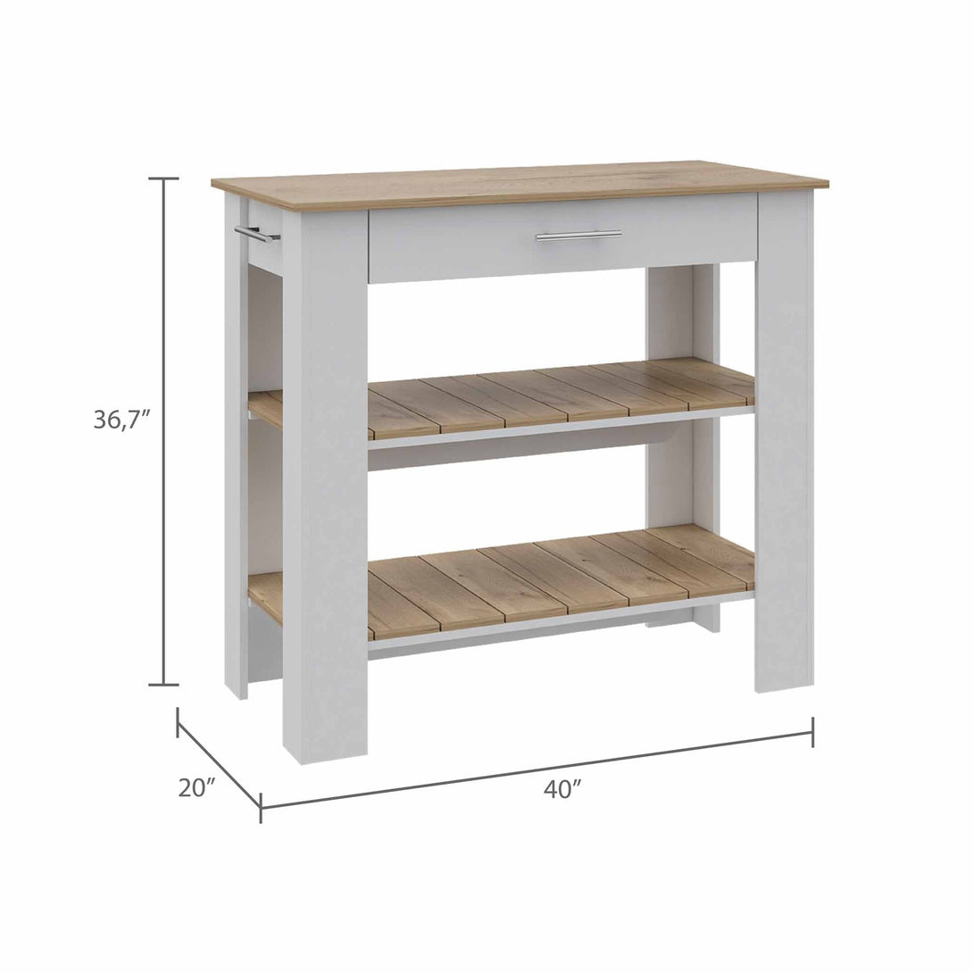 Kitchen Island FM White-Light Oak