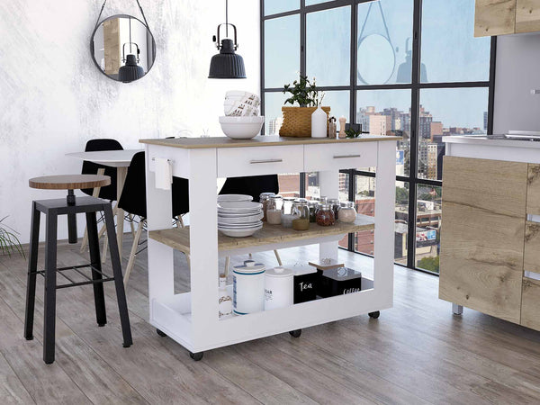 White Brooklyn Kitchen Island FM