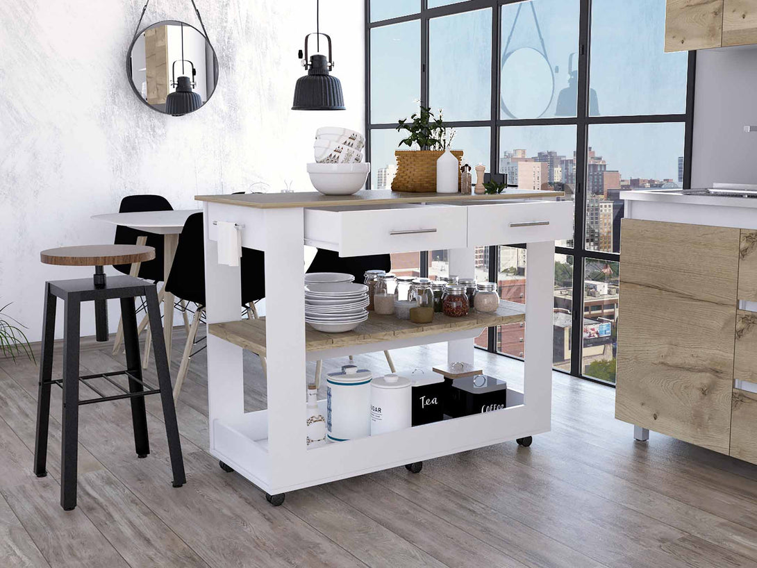 White Brooklyn Kitchen Island FM