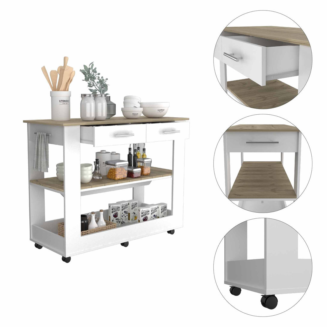 Brooklyn Kitchen Island FM White