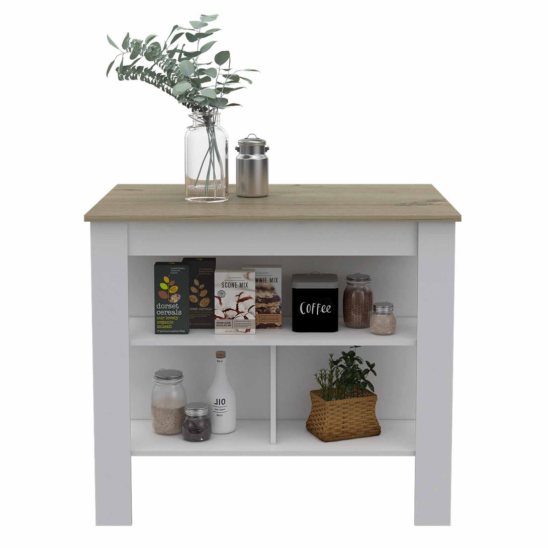 White Light Oak Kitchen Island FM