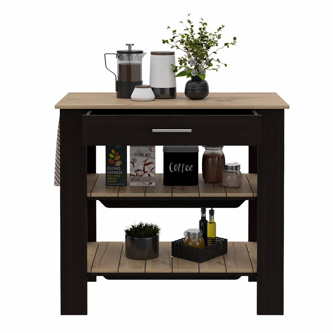 FM Black-Light Oak Kitchen Island