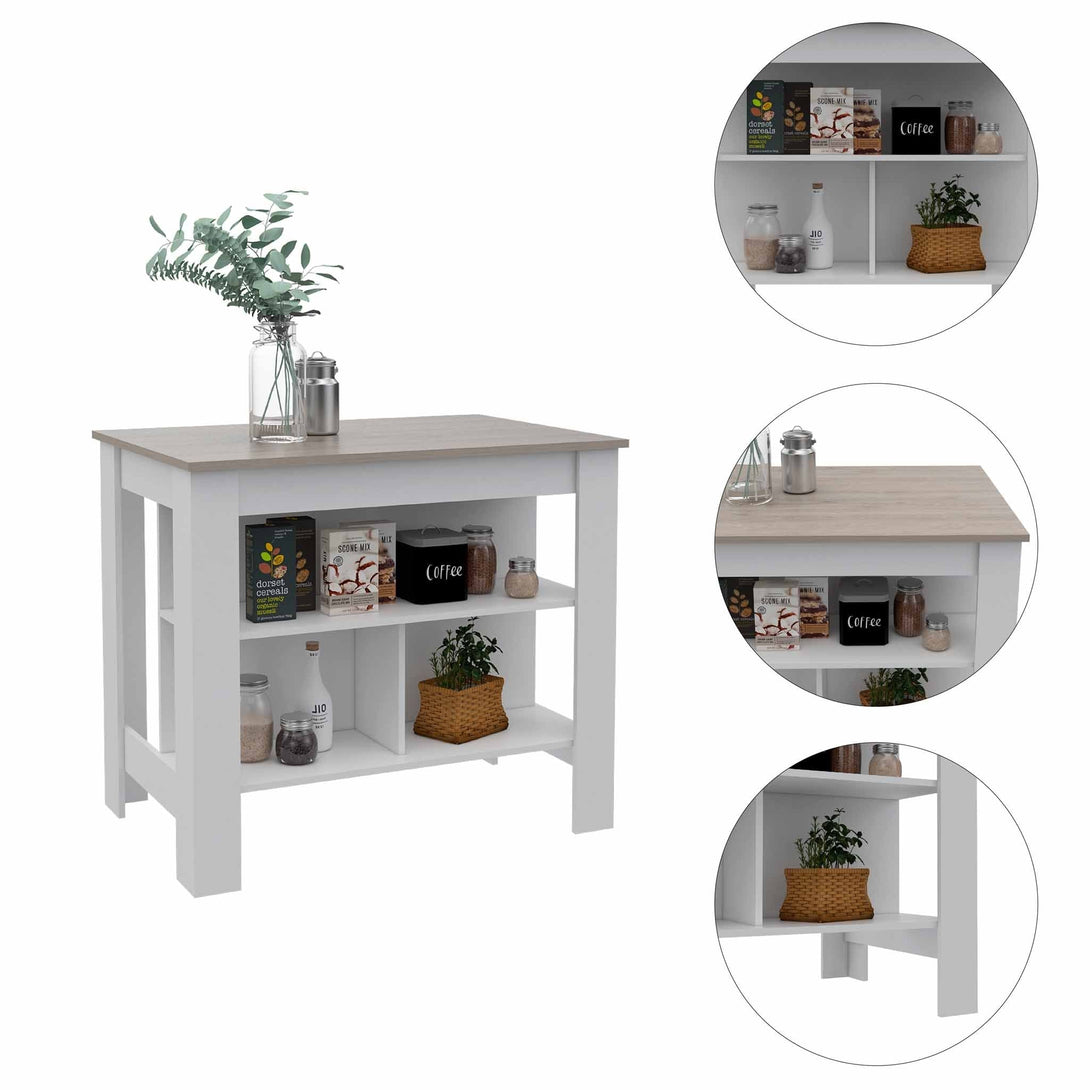 Kitchen Island FM White Light Gray