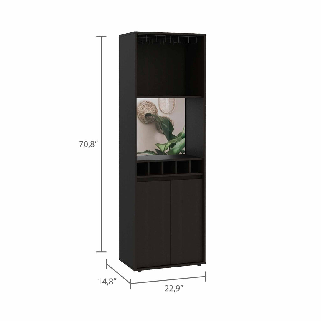 FM Black Wengue Redding Bar Cabinet