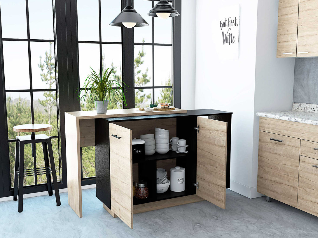 Black-Light Oak Kitchen Island FM