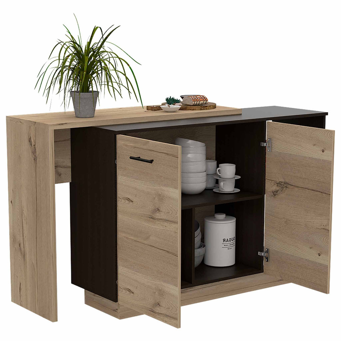 Kitchen Island FM Black-Light Oak