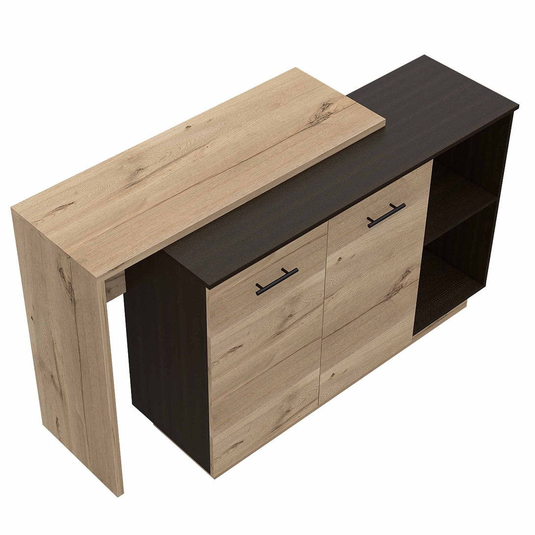 FM Black-Light Oak Kitchen Island