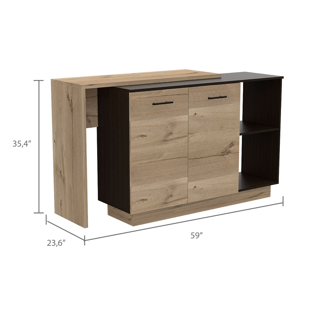 FM Black-Light Oak Kitchen Island