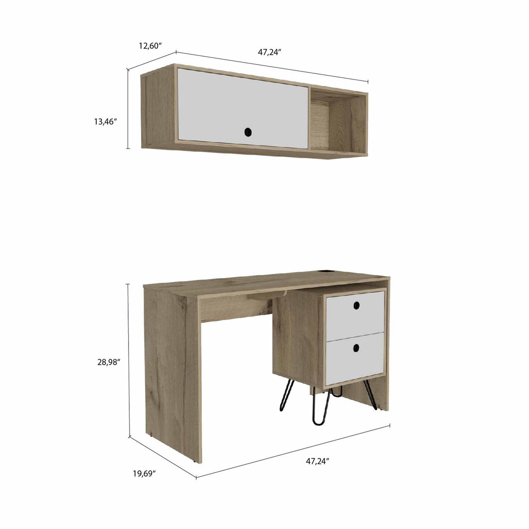 FM Light Oak Office Set