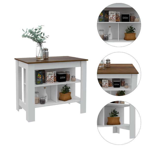 Oslo 2 Piece Kitchen Set, White /Walnut