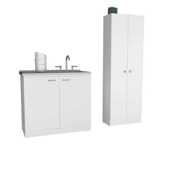 Belmont 2 Piece Kitchen Set, White