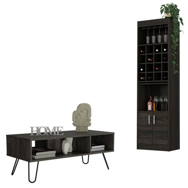 Dakota 2 Piece Living Room Set, Espresso