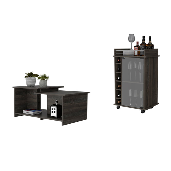 Quincy 2 Piece Living Room Set, Espresso