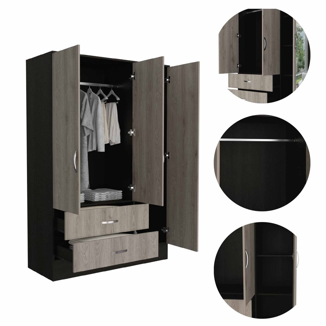 Armoire FM Black Wengue-Light Oak