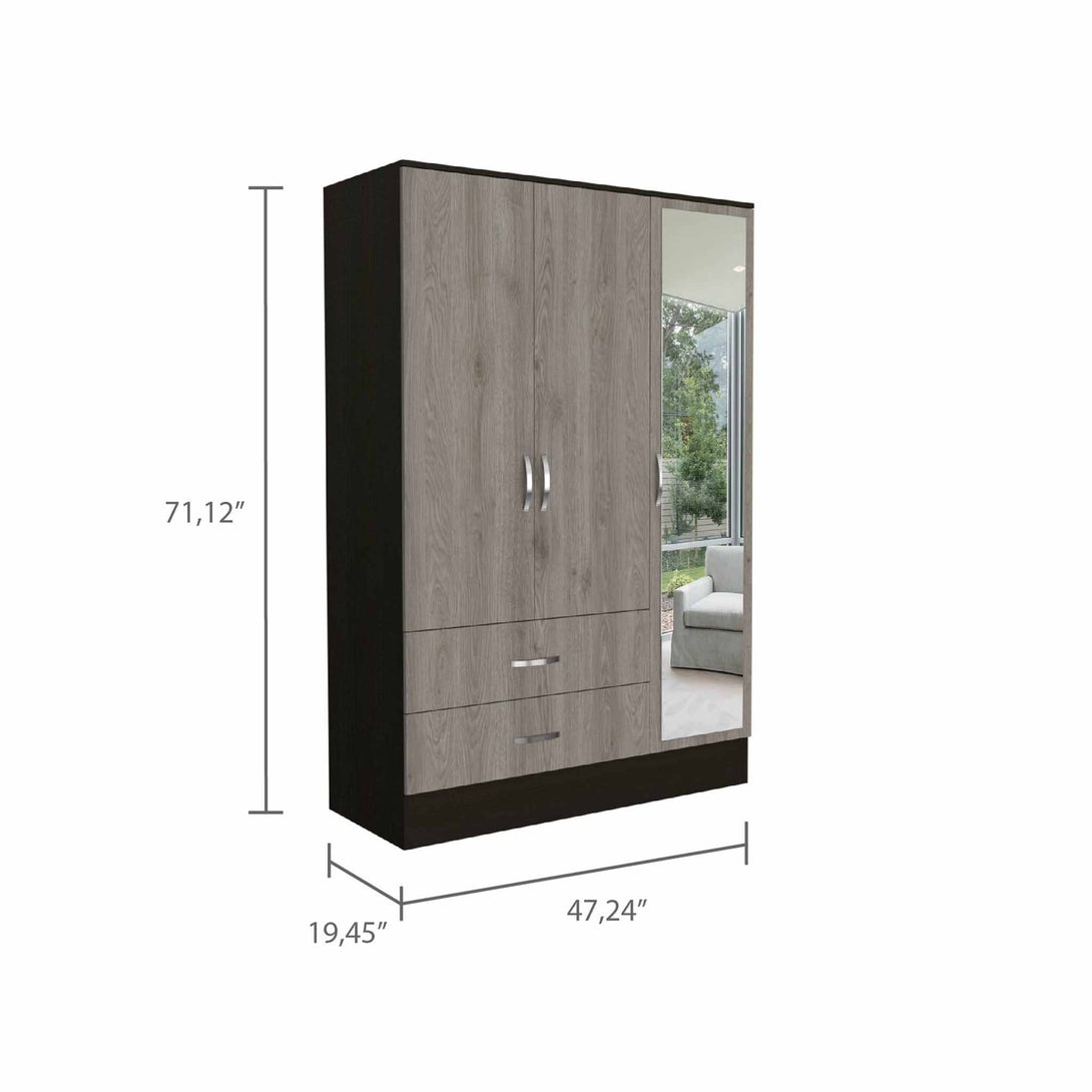 Black Wengue-Light Oak Armoire FM