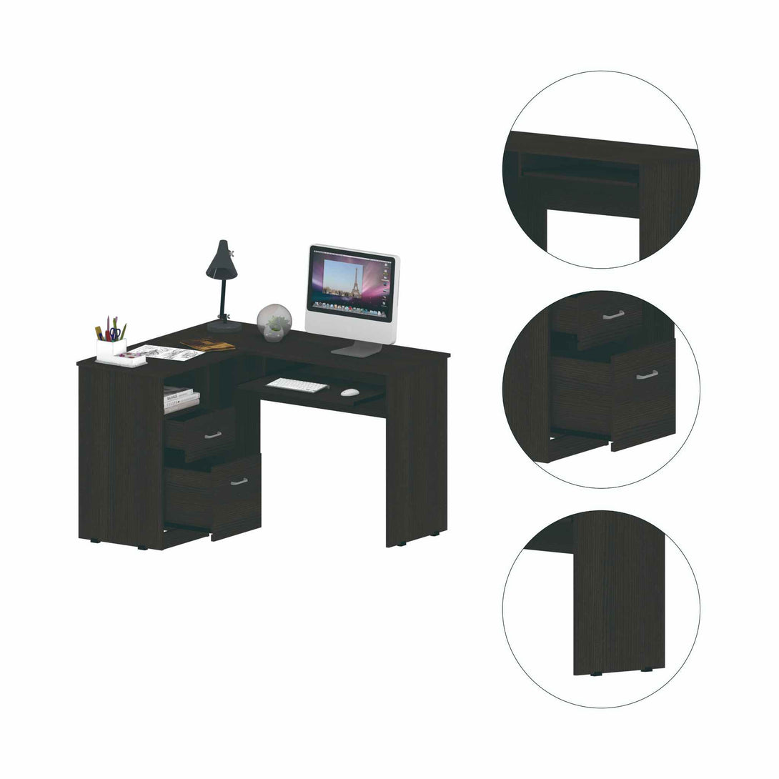 Black Wengue L Shaped Desk FM