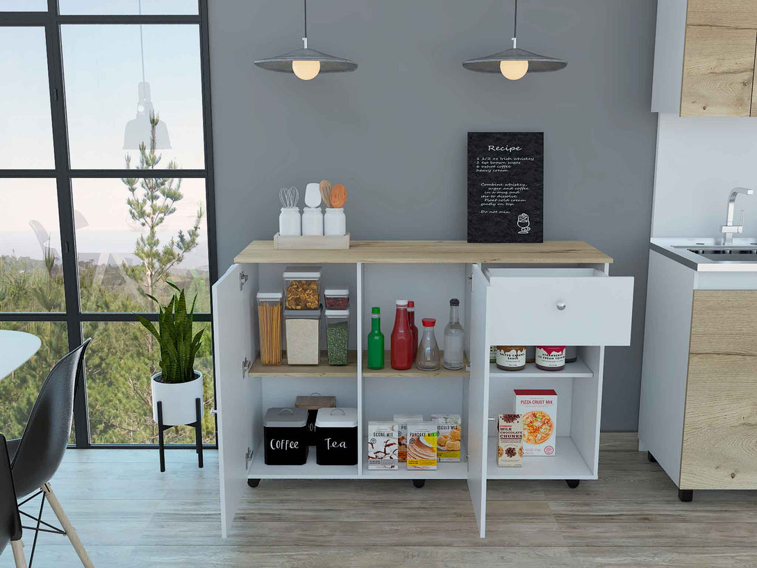 FM White Chico Kitchen Island