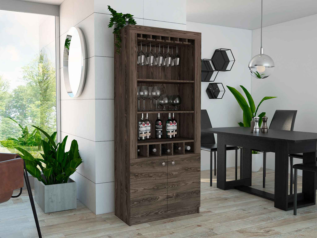 New York Bar Cabinet FM Dark Walnut