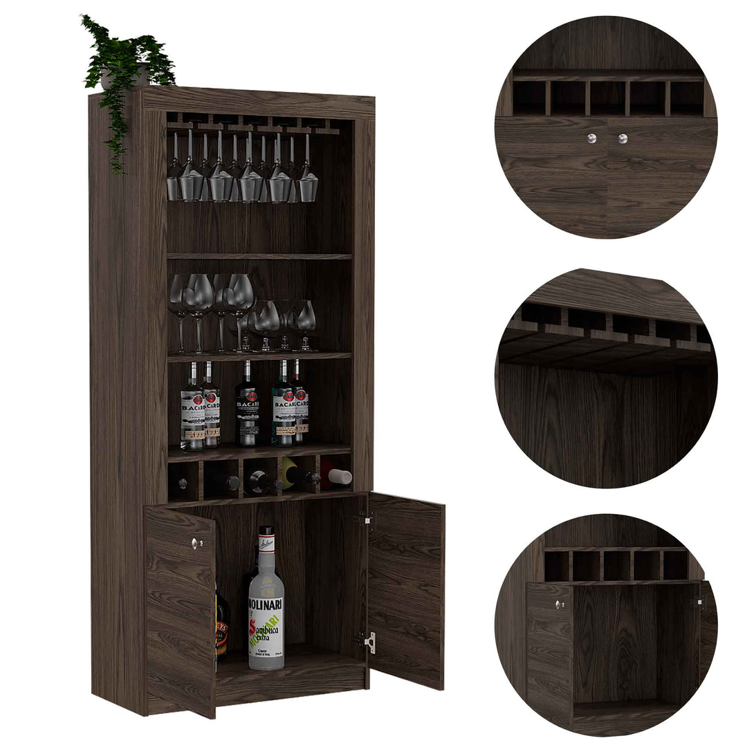 New York Bar Cabinet FM Dark Walnut