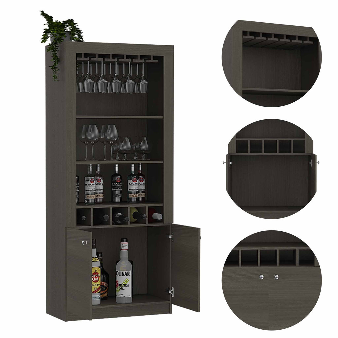 Gray Oak New York Bar Cabinet FM