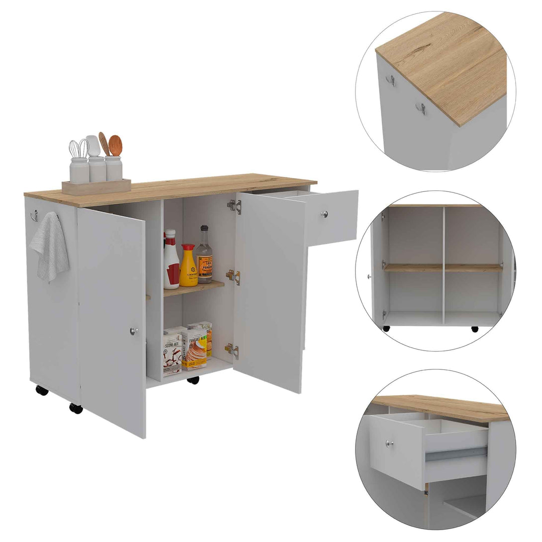 FM White Chico Kitchen Island